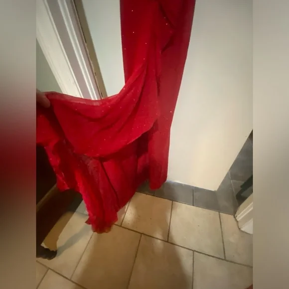 St. John Evening By Marie Gray Santana Long Dress with Paillettes and Scarf - Picture 13 of 15